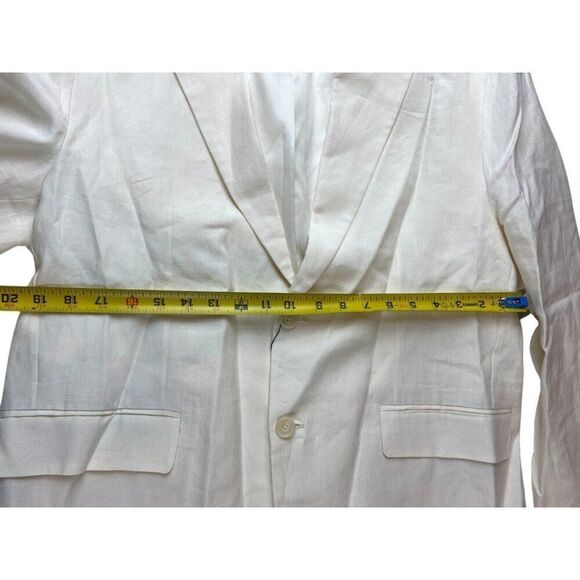 Zara Womens Linen Suit Jacket XL Oyster White Single Breasted 4470/408 NWT - Picture 5 of 7